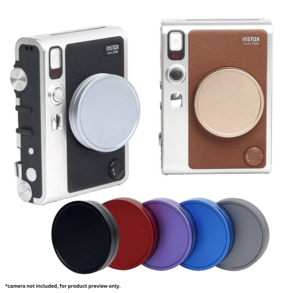 Pikxi Aluminum Protective Lens Cap for FUJIFILM Instax Mini EVO Instant Film Camera - Available in Black, Gray, Silver, Red, and Purple, Rose Gold and Blue Colors Cheap