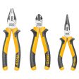 INGCO 3 Pcs Pliers Tool Set 8  Combination, 6  Long Nose, 6  Diagonal Cutting Pliers with Cr-V, TPR Two Color Handle, Black Finish, and Polish - Hand Tools | HKPS28318 Sale