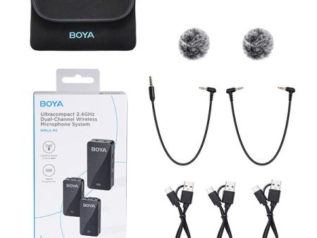 [CLEARANCE] BOYA BY-WMic5 Ultracompact 2.4GHz Dual-Channel Wireless Lavalier Microphone System (Plug & Play) Clip On Mic for Smartphone, Tablet, DSLR, Mirrorless, Camera, iPad, iPhone, Android & iOS Devices - USB Type C   Lightning Supply