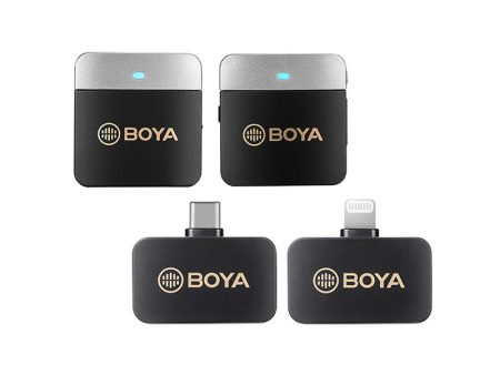 BOYA BY-M1V Series 2.4GHz Dual-Channel Wireless Lavalier Microphone System (Plug & Play) Clip On Mic for Smartphone, Tablet, DSLR, Mirrorless, Camera, iPad, iPhone, Android & iOS Devices - USB Type C   Lightning   3.5mm Audio Jack Cheap