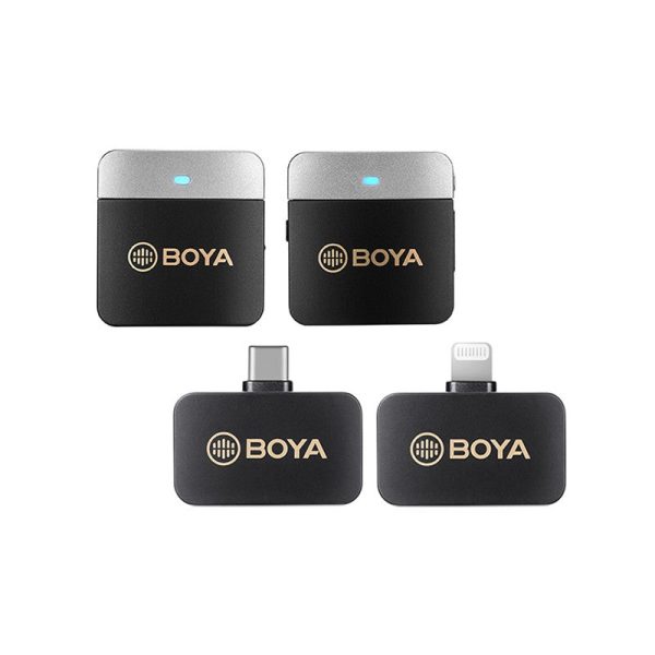 BOYA BY-M1V Series 2.4GHz Dual-Channel Wireless Lavalier Microphone System (Plug & Play) Clip On Mic for Smartphone, Tablet, DSLR, Mirrorless, Camera, iPad, iPhone, Android & iOS Devices - USB Type C   Lightning   3.5mm Audio Jack Cheap