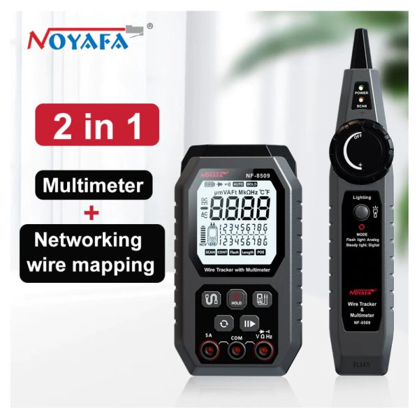 Noyafa NF-8509 Network Cable Wire Tracker Tone Tracer with Digital Multimeter Tester for Ethernet Cable, Telephone Line, Power Cable, Electrical Socket, Appliances, Computer, PC, Electronics - Electricity & Networking Tool Fashion