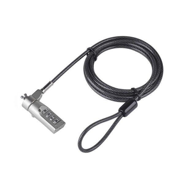 ArgoX 4 PIN Numeric Combination Type Security Laptop Lock Cable with Braided Carbon Steel Wire - 2.5 x 6mm (Nano Slot) for PC, Computer Desktop, Monitor, CPU, etc. | SP-CL301N Supply