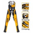 INGCO 3 in 1 Automatic Wire Stripper Cable Cutter Tool with Adjustment Screw, Multifunction Wire Stripping, Cutting, Crimping - Hand Tools | HWSP102418 on Sale