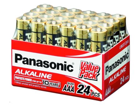 Panasonic AAA 3A Batteries 24pcs Triple-A Battery 1.5V Alkaline Long Lasting protects power for Camera, Portable Radio, Wall Clock, Remote Control | LR03T 24V Hot on Sale