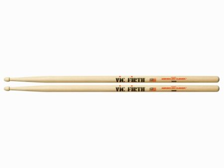 Vic Firth American Classic Extreme X8D Hickory Tear Drop Drumsticks with Wood Tip, Laquer Coating, Medium Surface Area on Sale