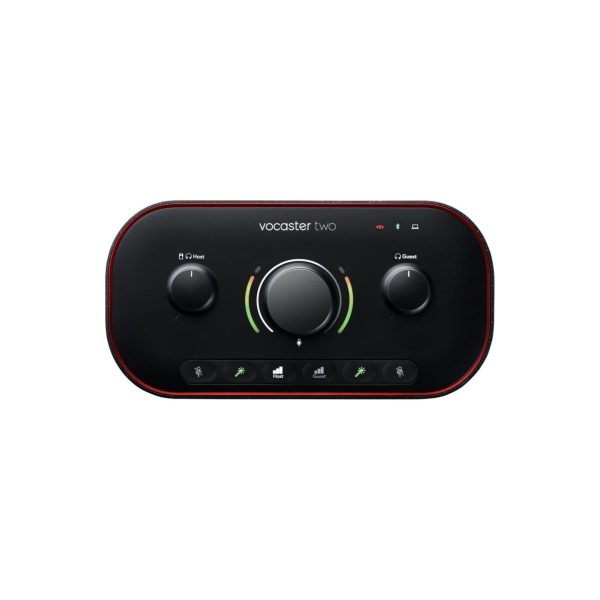 Focusrite Vocaster Two Podcast Audio Interface with Bluetooth, Auto-Gain, Two Mic Inputs & Headphones Output, Voice Presets, Mute Button for Host and Guest (Two Studio Available) For Discount