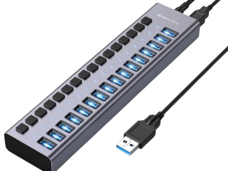 ACASIS 7   10   13   16 Ports USB 3.0 Splitter Docking Station Charging Hub with 5Gbps High-Speed Data, 3A Fast Charging, and 12V External DC Power Adapter | HS-707MG HS-710MG HS-713MG HS-716MG Discount