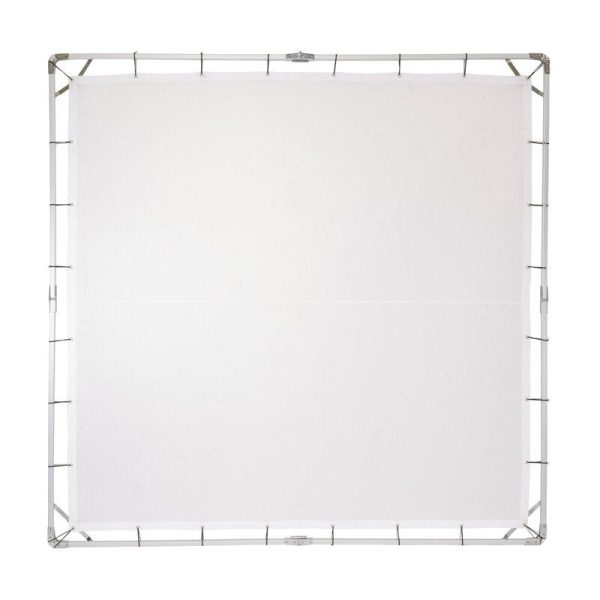 Pxel 3 x 3m Butterfly Frame Scrim White Silk Diffuser Backdrop Kit with Stainless Steel Frame and Elastic Ball Bungee Cords for Photography, Videography and Vlogging | BG-FM3030 For Sale