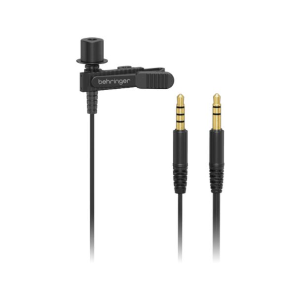 Behringer BC LAV Condenser Lavalier Microphone for Mobile Devices with 3.5mm TRRS Cable & 3.5mm TRS Adapter, 1.2m Cable, Omni-directional Capsule, 50Hz-20kHz Frequency Response, Shirt clip, Windscreen & Carry Pouch Included Fashion