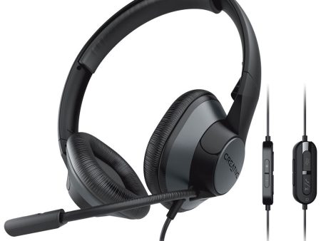 [CLEARANCE] Creative HS-720 V2 USB Digital Audio Wired On-ear Headset with Noise-Cancelling Condenser Boom Mic, In-Line Microphone & Headphone Controls, Foam Padded Earmuffs for Video Calls & Conferencing, PC, Laptop Computer, Windows & macOS Online Sale