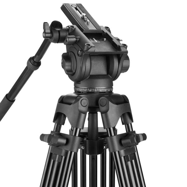 WEIFENG WF-616 Professional Video Tripod with 75mm Bowl Fluid Head 360° Pan & -75° +90° Tilt, Quick Release Plate, 1 4  & 3 8  Attancement Threads, 180cm Max. Height, 8kg Max. Load Capacity for DSLR, SLR, Mirrorless, Movie, Cinema Camera Online