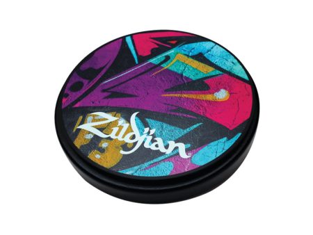 Zildjian 6  Graffiti Drum Practice Pad with Solid MDF Black Base for Drummers | ZXPPGRA06 Discount