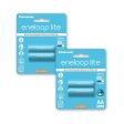 Panasonic Eneloop lite BK-3LCCE-2BT AA Rechargeable Battery Pack of 2 x2 on Sale