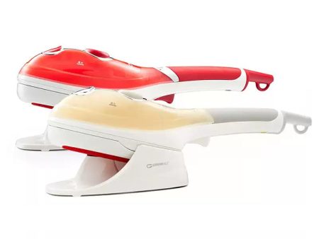 Goodway G-665 870W Portable High Temperature Pressurized Steamer Steam Brush Iron with 100ml Fluid Tank, and Non-Stick Coated Soleplate for Ironing, Disinfection, and Sterilization (Red, Yellow) For Sale