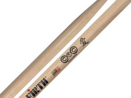 Vic Firth SCOL Chris Coleman Signature Lacquer Hickory Oval Tip Drumsticks with Short Taper for Drums and Cymbals Online