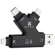 K&F Concept Multi-Interface SD & TF Memory Card Reader with 4-in-1 USB-A, Type C, Micro USB, and Apple Lightning Input for Smartphones, Laptop, PC, Smart TV, Tablet, iPhone, iPad, IOS,  Android, macOS, Windows 8   10, Linux | KF42-0006 Hot on Sale