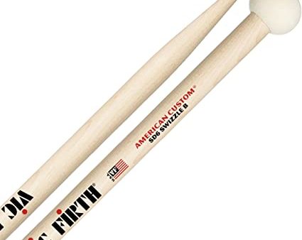 Vic Firth SD6 American Custom Swizzle B Maple Round Tip Drumsticks with Short Taper for Jazz Drummers Cheap