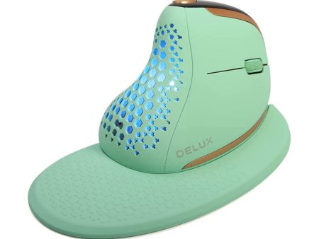 DELUX Seeker M618XSD Wired Wireless Ergonomic RGB Vertical Mouse with 4000 DPI, 8 Programmable Button Controls, 3 Connection Modes, OLED Display and Magnetic Palm and Wrist Rest for Laptop Computer PC For Sale