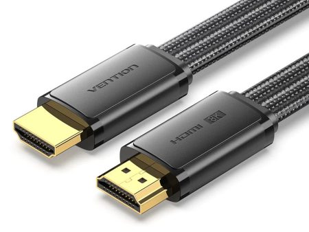 Vention (2m) 8K 60Hz UHD Flat HDMI 2.1 Male to Male Video Display Cable with 240Hz Refresh Rate, Dolby Atmos, 12-Bit Color Depth, Nylon-Braided Jacket, High Dynamic Range (HDR), Multiple Display Modes for Laptop, PC, TV, Monitor, Projector Sale