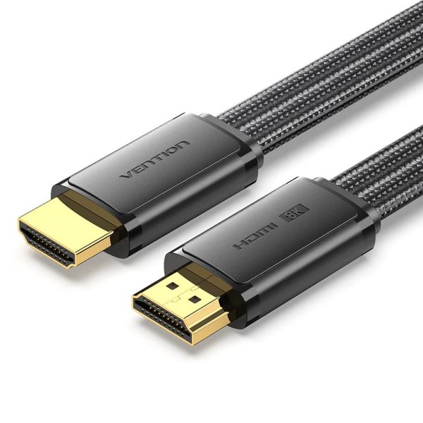 Vention (2m) 8K 60Hz UHD Flat HDMI 2.1 Male to Male Video Display Cable with 240Hz Refresh Rate, Dolby Atmos, 12-Bit Color Depth, Nylon-Braided Jacket, High Dynamic Range (HDR), Multiple Display Modes for Laptop, PC, TV, Monitor, Projector Sale