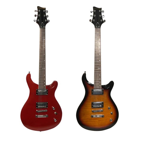 Fernando CSNF-HH 6-String 22 Fret Electric Guitar with 3 Way Switch, Rosewood Fingerboard, Flamed Maple Top and Glossy Finish (Flame Red, Sunburst) Online now