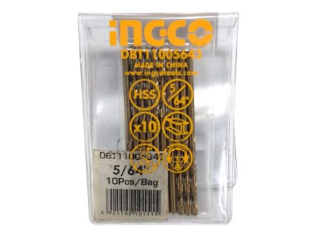 INGCO 5 64  Cobalt HSS Drill Bits (10pcs Pack) Abrasive and Heat Resistant for Metal | DBT11005643 Sale