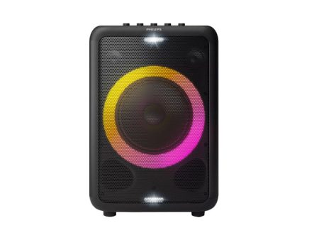 Philips 80W Rechargeable Bluetooth Mono Party Speaker with Strobe Light, Mic Guitar Inputs, LED Display, Karaoke Sound Enhancement (TAX 3206 73) Online