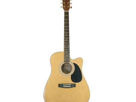 Fernando AW-412C 6-String 20 Frets 41  Dreadnaught Acoustic Guitar with Rosewood Fingerboard, Spruce Top and Glossy Finish for Musicians (Natural) | AW-412C X Hot on Sale