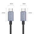 [CLEARANCE] ORICO GQA100 (1m  1.5m   2m) USB Type C to USB Type C Fast Charging Data Cable 20V 5A PD 100W, 480Mbps Transmission Rate, Nylon-Braided Aluminum Alloy for Smartphones, MacBook, Tablet, PC Supply