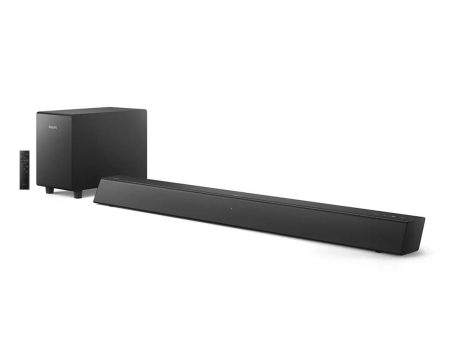 Philips 15W Dual Channel Bluetooth Wireless Soundbar Speaker with Wireless Deep Bass Subwoofer, AC IN, USB-A 2.0, HDMI ARC Slot, Optical Audio Cable Input and 3.5mm AUX IN (TAB5305 37) Online now