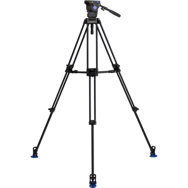 Benro BV6 Pro Aluminum Video Tripod Kit with 6kg Load Capacity, 2-Stage, 3-Section Tripod Legs with 75mm Levelling Ball, Removable Mid-Level Spreader and Up to 90 Degree Tilt Range for Camera Support System on Sale