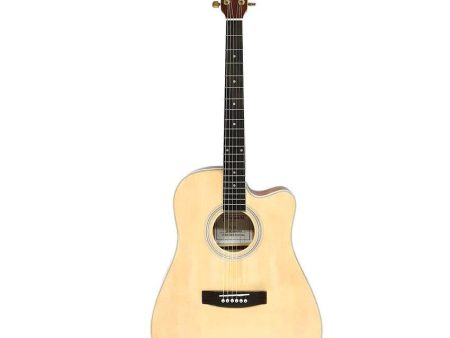 Fernando AW-41EQ 20-Fret 6-Strings Acoustic Electric Guitar with 41” Dreadnaught Cutaway, Spruce and Basswood Body, Built-In 5 Band Equalizer and Digital Tuner for Professional and Hobbyist Musicians (Natural) Online Hot Sale