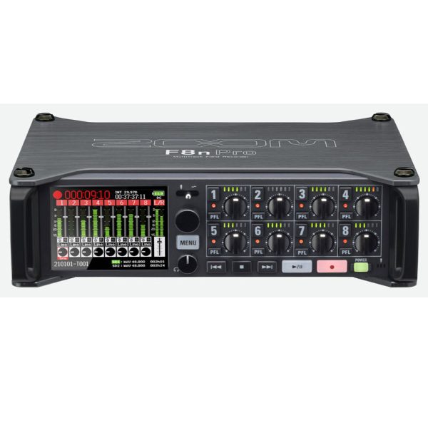 Zoom F8N Pro Multi-Track Field Audio Recorder & Mixer with 32-bit Float Recording & Streaming, 8 Channel Inputs with Locking Neutrik XLR TRS Connectors, USB Port, 1 4  Headphone Jack, SD Card Slot, 2.4  Full Color Display Fashion