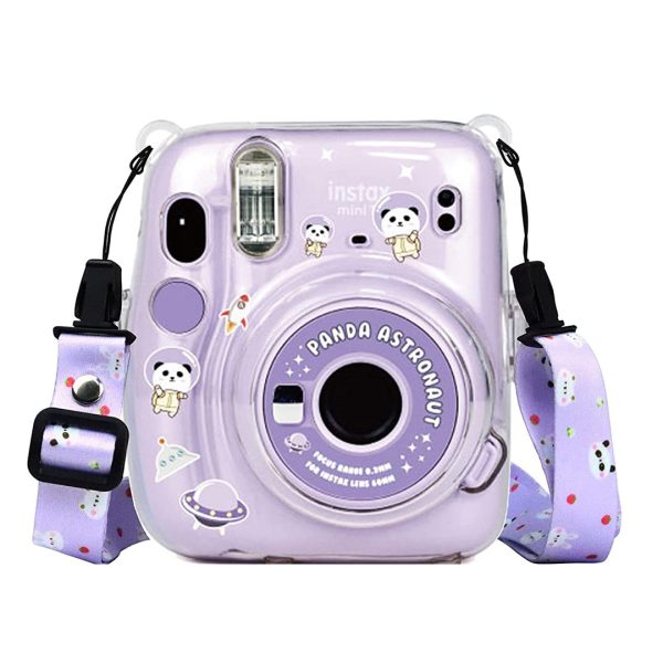 [CLEARANCE] Pikxi CM11 Clear Transparent Protective Case with Strap and Cute Sticker for Fujifilm Instax Mini 11 Camera For Discount