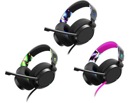 Skullcandy SLYR Pro Wired Over-Ear Multi-Platform Gaming Headset with Removable Boom Mic, 3.5mm AUX Connector, Noise Cancelling, Mute & Volume Control Headphones (Blue, Pink, Green) Online Sale