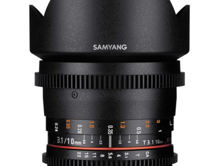 Samyang 10mm T3.1 VDSLR Wide Angle Manual Focus Lens for Canon EF-Mount Cameras | SYCV10M-C Fashion