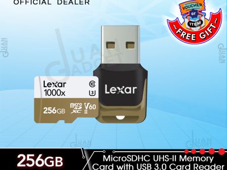 Lexar Professional 256GB 1000x microSDXC UHS-II Memory Card with USB 3.0 Card Reader Hot on Sale