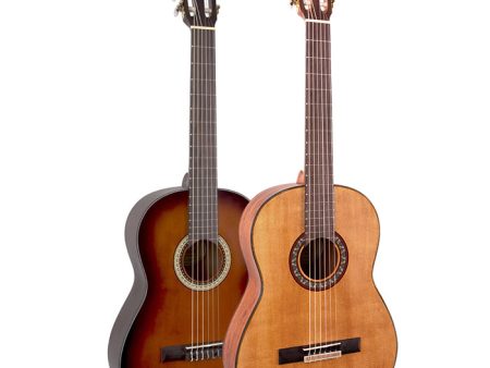 Valencia 400 Series Classical Full Size Acoustic Guitar with Satin Finish, 6-String Nylon, 19 Frets for Student Musicians, Beginner Players (Vintage Natural, Classic Sunburst) | VC404, VC404CSB Supply