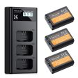 K&F Concept NP-FW50 (3-Pack) 1100mAh Rechargeable Camera Battery and Triple Slot Charger Kit with USB Type-C   Micro B Input for Sony Alpha 7, Alpha 7R, A7S, A7M2, NEX-3, NEX-5, NEX-6, NEX-7, NEX-F3, SLT-A33 Cyber-Shot, DSC-RX10 For Discount