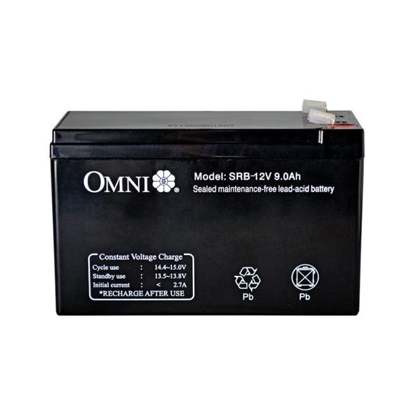 OMNI Sealed Lead Acid Rechargeable Battery 12V 9Ah with 20 Hours Recharging Time, Maintenance Free, Heat & Impact Resistant Jar Casing | SRB-12V9AH Supply