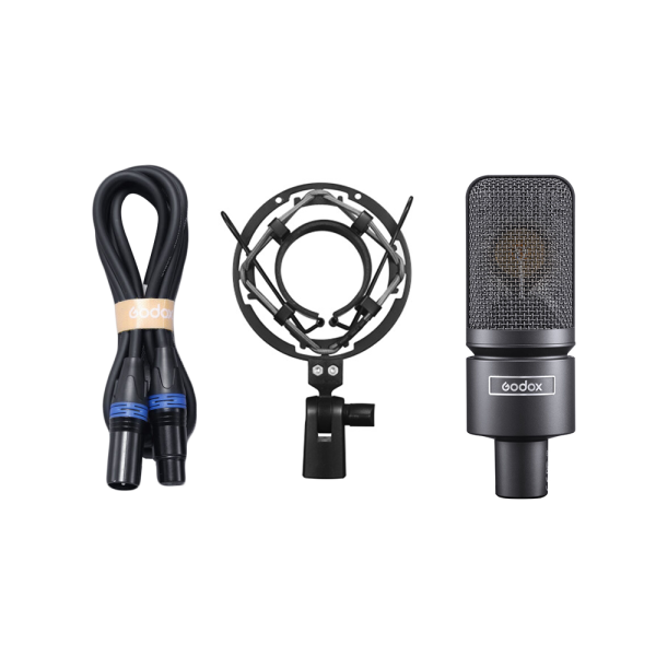 [CLEARANCE] Godox XMic 10L Large Diaphragm Cardioid Condenser XLR Microphone with 48V Phantom Power, Gold-Plated Capsule, Metal Chassis and Shock Mount for Studio Recording, Podcasting, Streaming, and Vocals Cheap