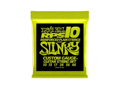 Ernie Ball RPS10 Regular Slinky Bright Gauge Reinforced Plain Electric Guitar Strings Set (.10- .046mm) | 2240 Online Sale