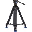 Benro BV6 Pro Aluminum Video Tripod Kit with 6kg Load Capacity, 2-Stage, 3-Section Tripod Legs with 75mm Levelling Ball, Removable Mid-Level Spreader and Up to 90 Degree Tilt Range for Camera Support System on Sale