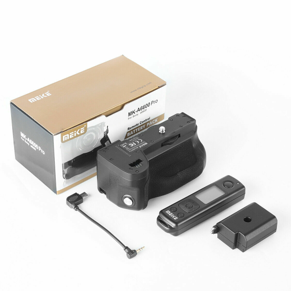 [CLEARANCE] Meike MK-A6600 Pro Battery Grip for Sony A6600 Camera with Remote Control, Battery Pack, Built-in Remote Controller Up to 100m to Control Shooting Vertical-Shooting Function For Cheap