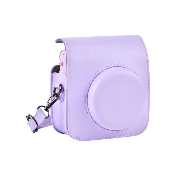 Pikxi BMS12 PU Leather Soft Silicone Protective Camera Case Bag for Fujifilm Instax Mini 12  with Shoulder Strap - Available in Different Colors Online Sale