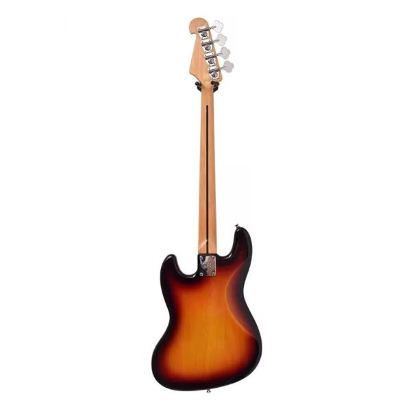 SX SJB62+ J Style Vintage Series 4-String Electric Jazz Bass Guitar with 20 Frets, Single Coil, Volume & Tone Control (3 Tone Sunburst, Black, Lake Pacific Blue) Cheap