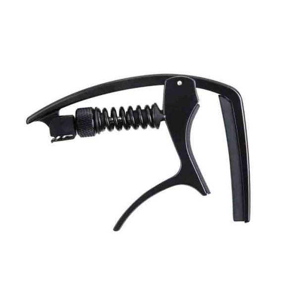 D Addario Tri-Action Capo with Adjustable Tension and Integrated Pick Holder, Rubber Pad for Guitar - Black | PW-CP-09 Online now