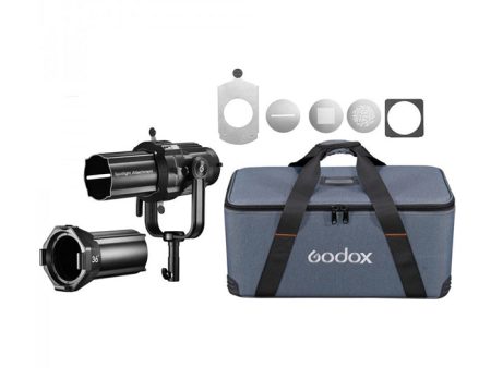 Godox VSA-19K VSA-26K VSA-36K LED Spotlight Attachment 51 Cm Kit with 19° 26° 36° Lens, 300 Watts, Exchangeable Lenses, Bowens Mount, Gobo Color Filter Holder, Project Beam & Sharp Edges Online Sale