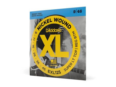 D Addario XL Nickel Wound Super Light Top   Regular Bottom Electric Guitar Strings Set (.009-.046) | EXL-125 Online now